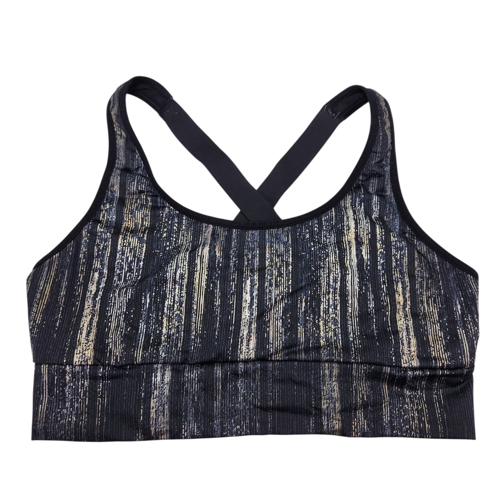 VICTORIA Sport The Player Racerback Sports Bra Size Medium Black Gold